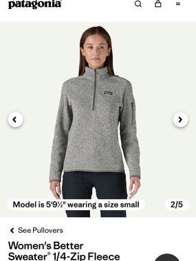 Patagonia better sweater quarter zip fleece women’s small tan NEW small